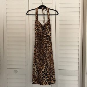 Cache Leopard Halter Dress